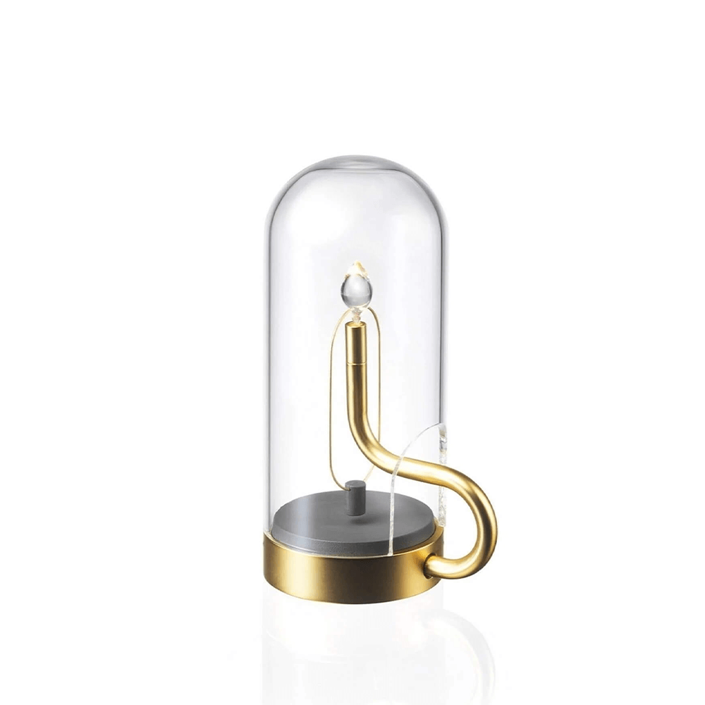 Cordless Candlestick Table Lamp – Vintage – Aluminium & Glass