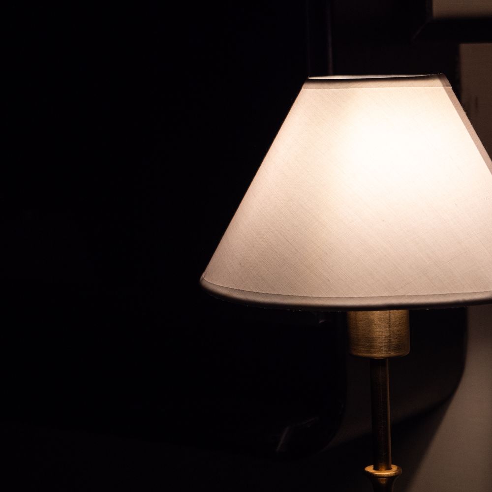 Tall Cordless Fabric Shade Table Lamp – LED – Classic – Iron & Fabric