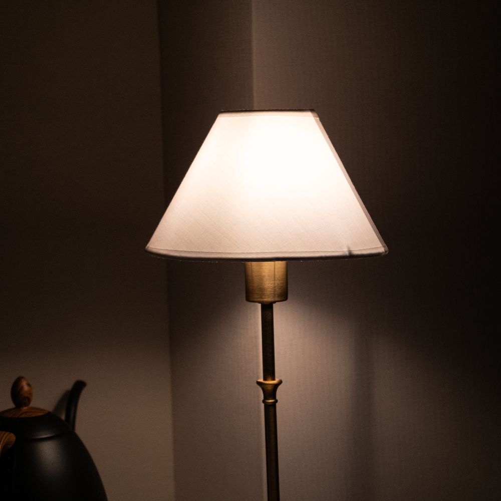 Tall Cordless Fabric Shade Table Lamp – LED – Classic – Iron & Fabric